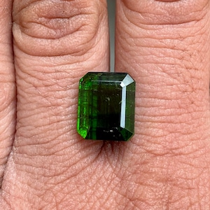Natural Green Tourmaline ,10.82 Cartas , Mint Green Color , Rectangle Cut,12.8 x 10.8 MM, Earth Mined Tourmaline From Brazil , No Treatment