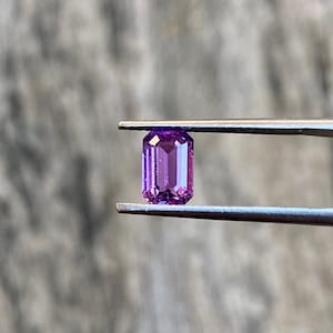 Natural Purple Sapphire | Emerald Cut 1.33 Carats | Unheated Ceylon Sapphire Engagement Gemstone | September Birthstone