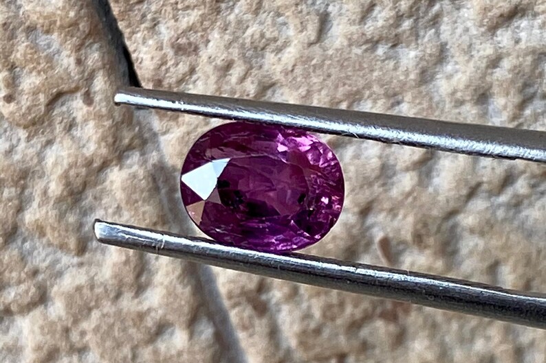 PURPLE PINK SAPPHIRE, Oval Cut Sapphire, Natural Sapphire, Unique Small 1.75 Carats No Heat Ceylon Sapphire Stone for Making jewelry image 2