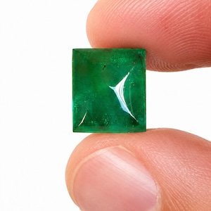Natural Emerald Cabochon 7.20 Carats | Green Emerald Gemstone | 11.5 x 10 mm Loose Stone | Collector Gem | Jewelry Making Supply