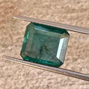 AGR Certified Emerald Cut ,4.36 Carats ,Natural Emerald , 10.4 x 9 MM ,Deep Color Emerald, Zambian Emerald ,No Treatment,May Birthstone