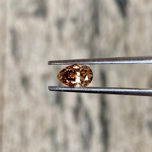 0.84 Carat Pear Shape Champagne Brown Diamond: Natural Earth Mined Gem