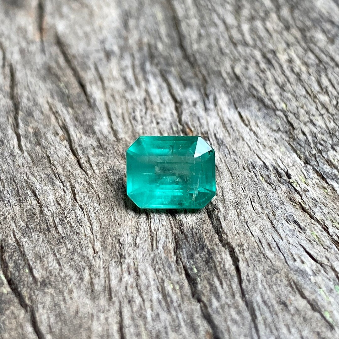Zambian Emerald, 1.70 Carat, Greenish Blue Emerald Cut, Natural Loose ...