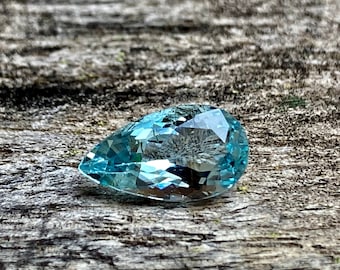 Natural Aquamarine | 1.94 Carats  | AAA Quality |11.7 x 6.9 MM  |Pear Cut |Santa Maria Aquamarine| Clean Aquamarine |March Birthstone