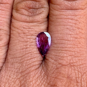 Natural Purple Sapphire ,1.68 Carat ,Pear Cut ,10.6 X 6.3mm, Super Quality Ceylon Sapphire , Lovely Deep Purple Color, Purple Sapphire