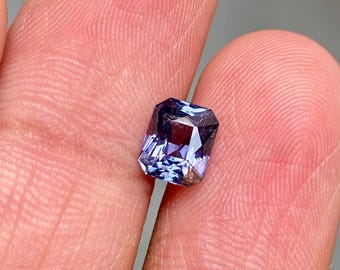 1.30 Carats Purple Spinel Gemstone:Emerald Cut, No Heat