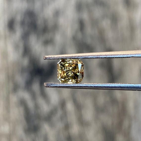 1.03 Carat Fancy Green Emerald Cut Diamond