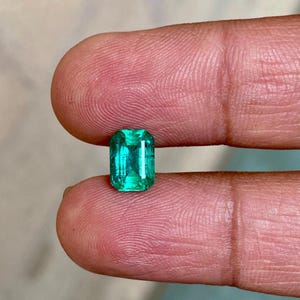 Vibrant Green Zambian Emerald: 2.01 Carat Emerald Cut Gemstone
