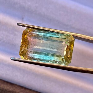 AGR Certified, Tourmaline,15.49 Cartas Rectangle Cut,18.6x11.2MM,Natural Bi Color Tourmaline,  No Treatment ,Brazilian Mines, Deep Color
