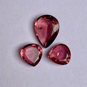 Pink Tourmaline Gemstone 3 Piece Set , 13.17 Carats, Perfect for Custom Jewelry, Unique Gift for Gemstone Lovers