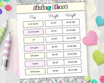 Dot Dot Smile Size Chart