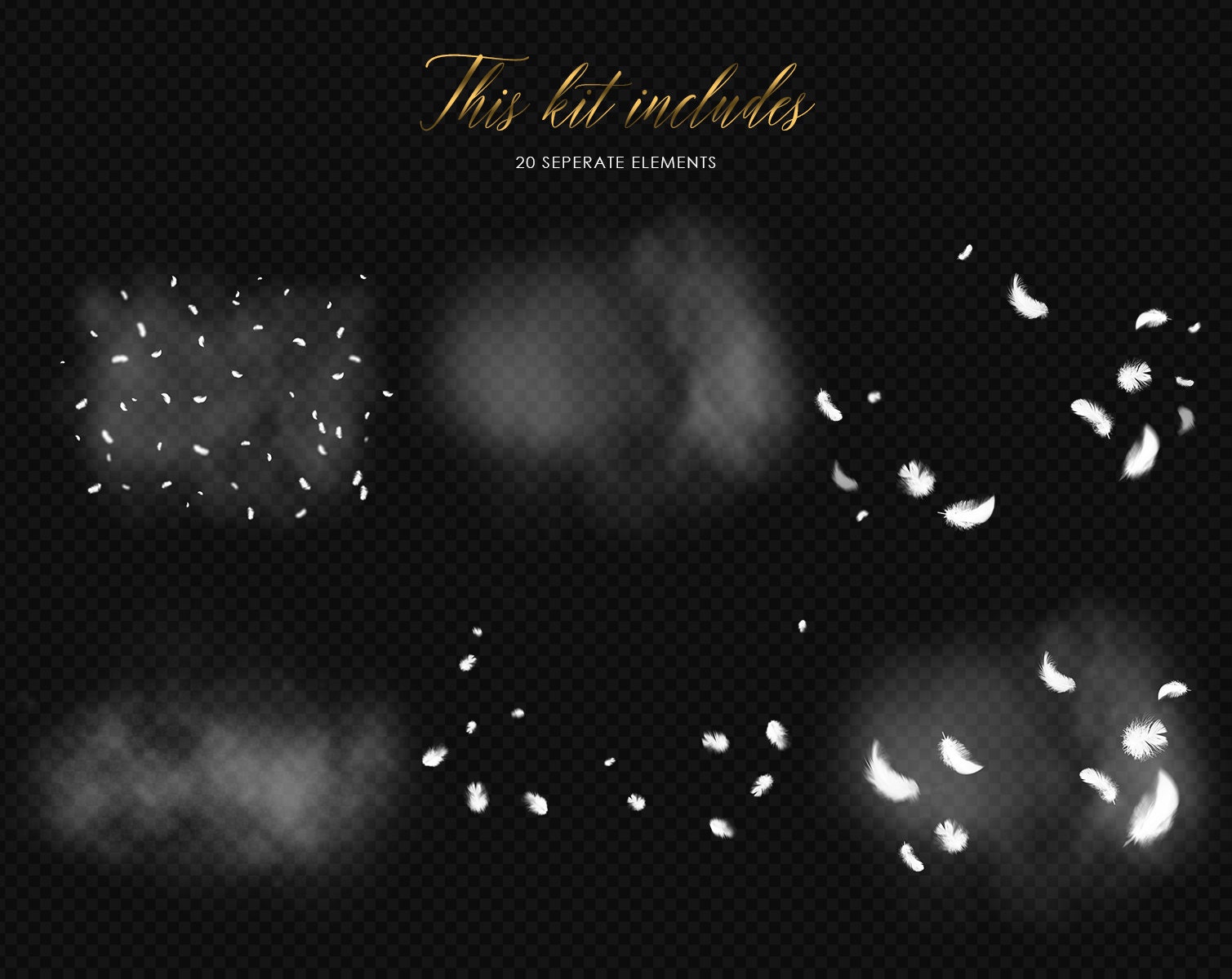 20 White Flying Feathers Overlays Feathers Clip Art PNG Etsy