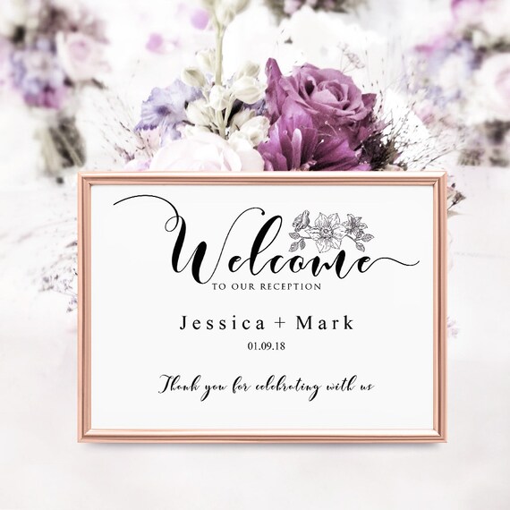 Welcome To Our Reception Sign Printable Wedding Sign | Etsy