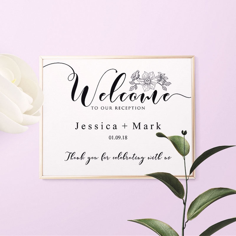 To Our Reception Sign Printable Wedding Sign Etsy