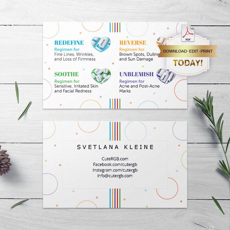 Rodan and Fields Regimens Cards Rodan and Fields Promo Etsy