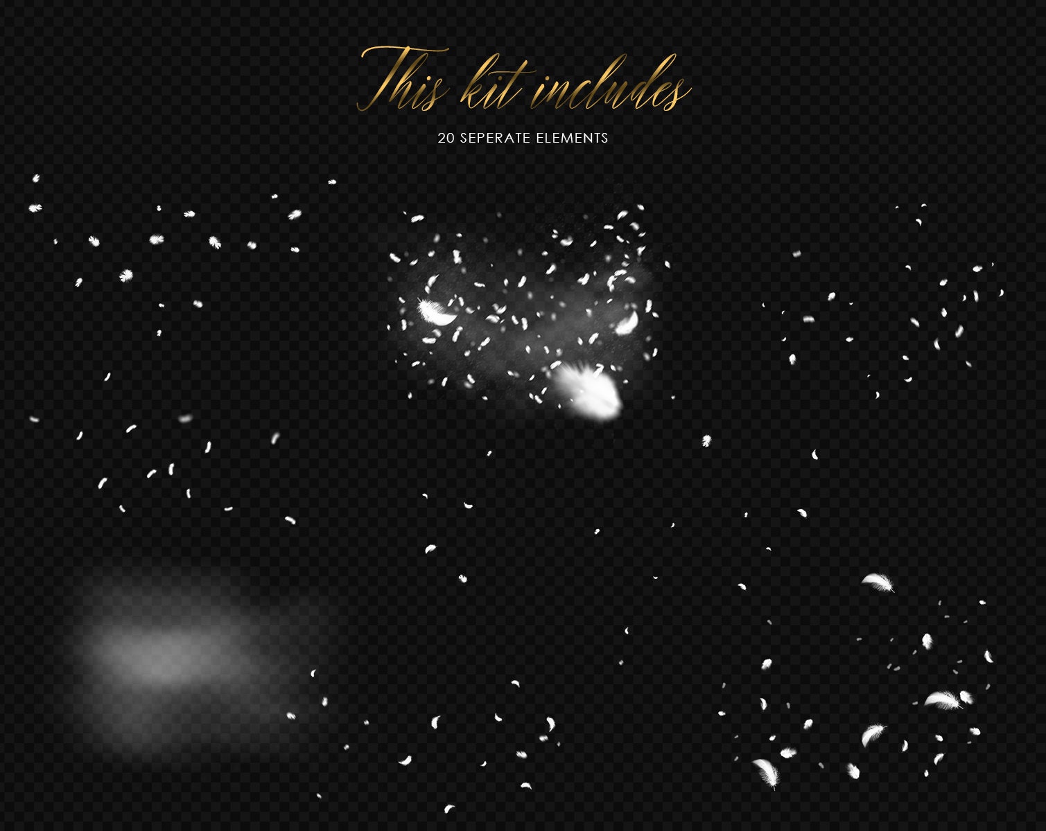 20 White Flying Feathers Overlays Feathers Clip Art PNG Etsy