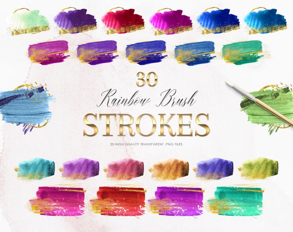 30 Paint Brush Stroke Clipart Backgrounds For Text Labels Etsy