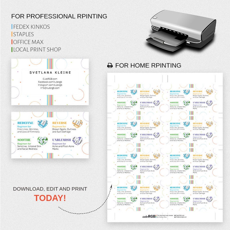 Rodan and Fields Regimens Cards Rodan and Fields Promo Etsy