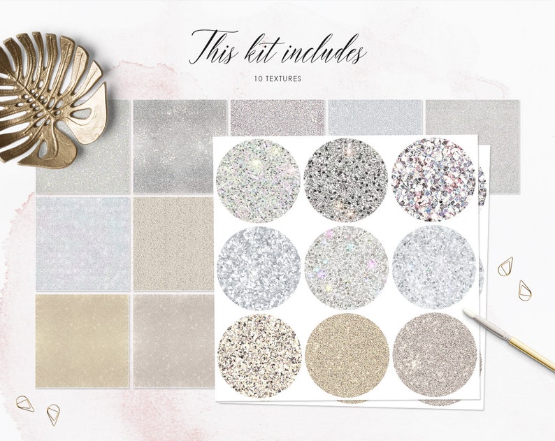 Download 10 White Glitter Digital Paper White Glitters Textures ...