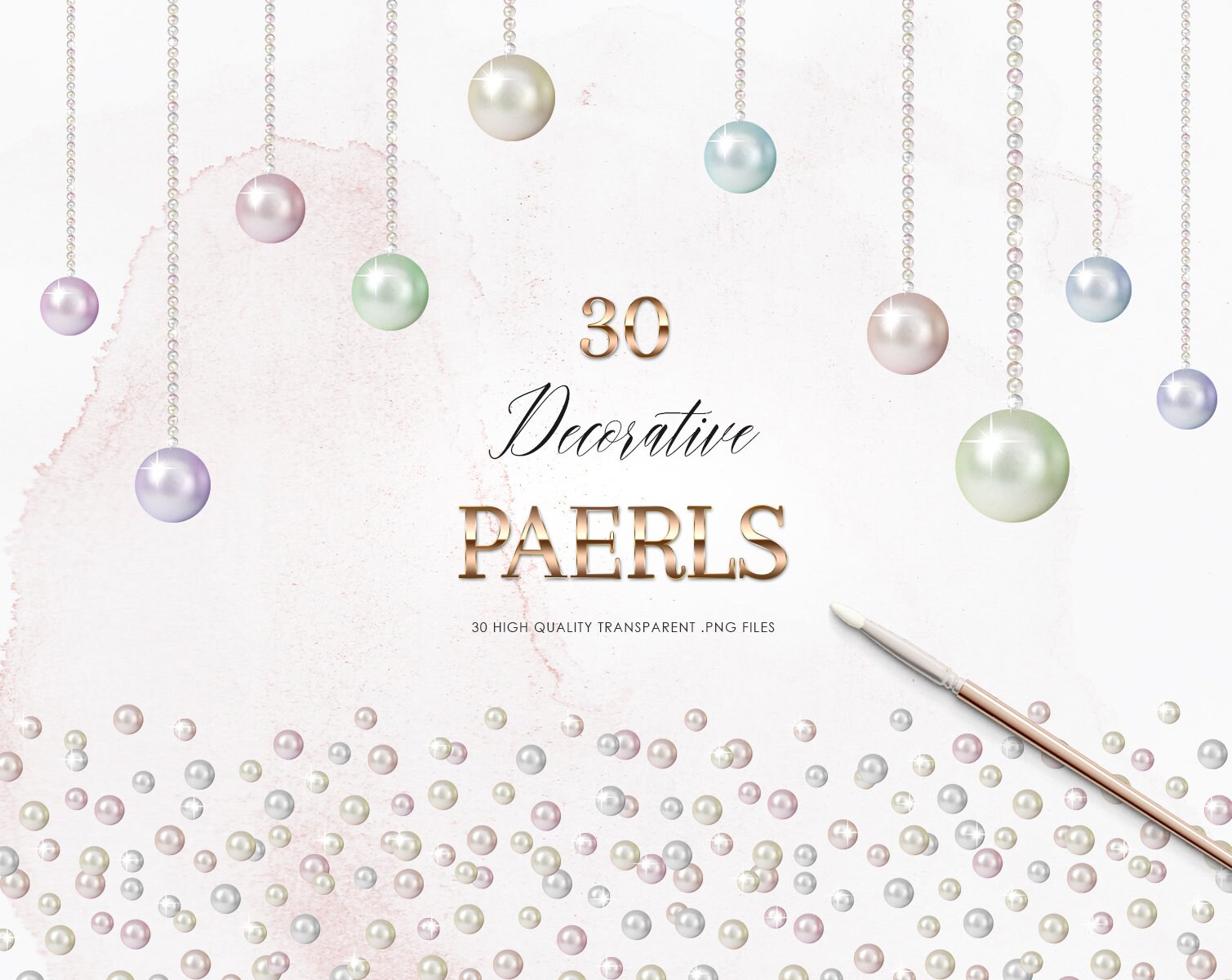 Pearls Clipart Pearly Frames Pearl Garlands Pearl Decor Etsy