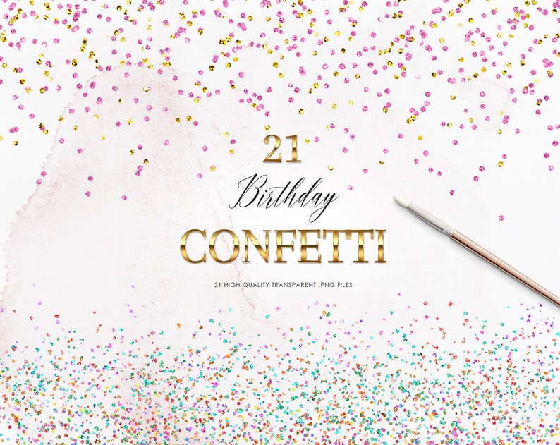 Birthday Confetti Clipart Confetti Borders Glitter Borders Etsy UK
