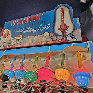 7 Paramount C-7 Bubble Lights  Box Christmas Holiday Working C7 No 340 K