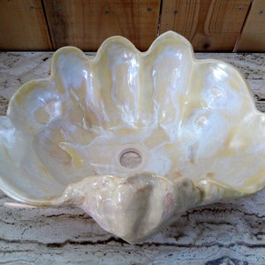 Giant clam shell vessel sink - made to order - handmade, Wash Basin Countertop
