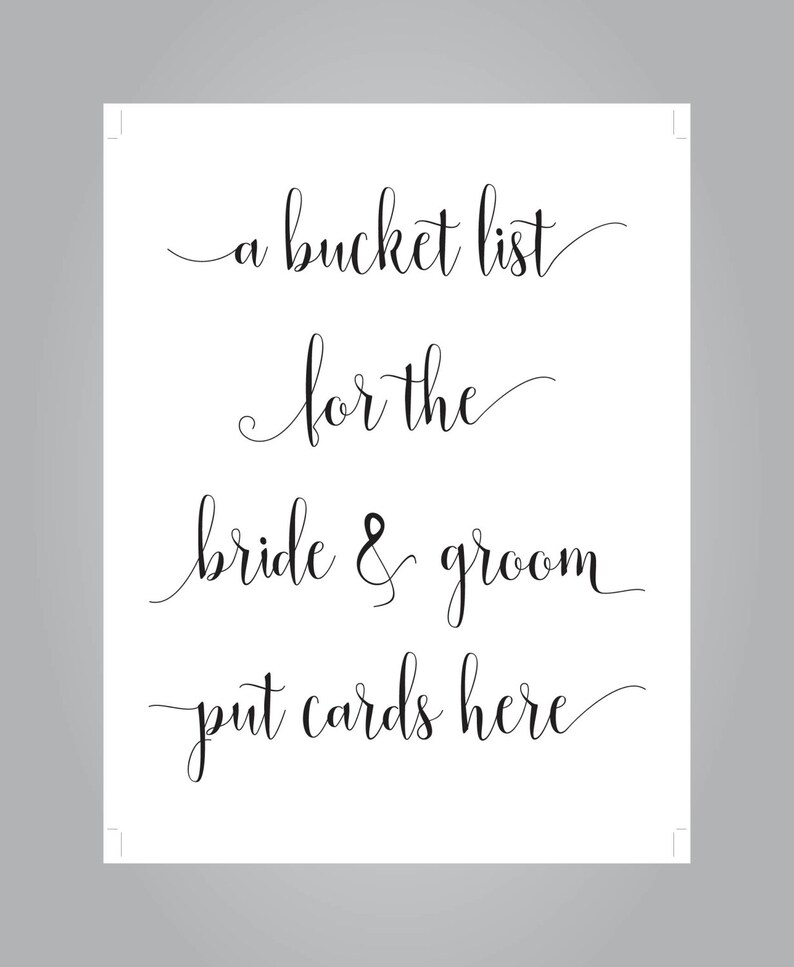 A Bucket List Set Bucket List Sign Instant Download E77H DIY Editable PDF Kraft Paper Bucket List Card Rustic Card Rustic Wedding