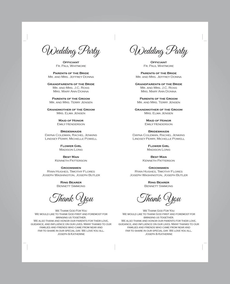 Wedding Ceremony Wedding Program Template EDITABLE PDF Rustic Program Elegant DIY Printable Instant Download E08A Kraft Paper White
