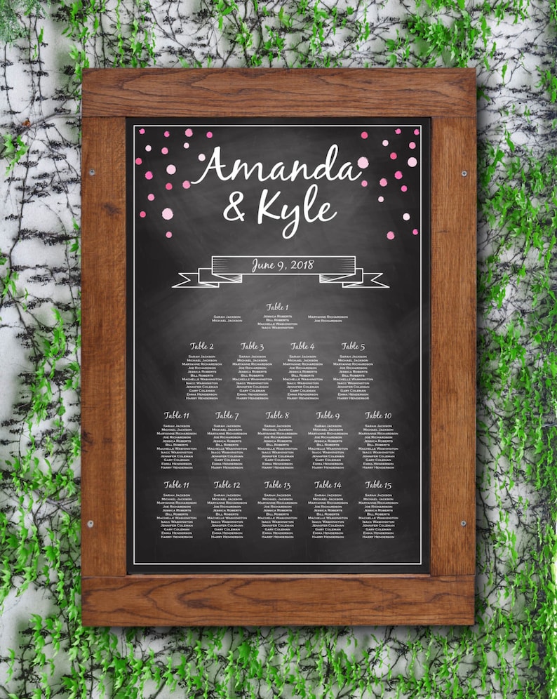 DIY Seating Chart Template Instant Download E10B Editable PDF Rustic Seating Chart Wedding Seating Chart Rustic Wedding Chalkboard