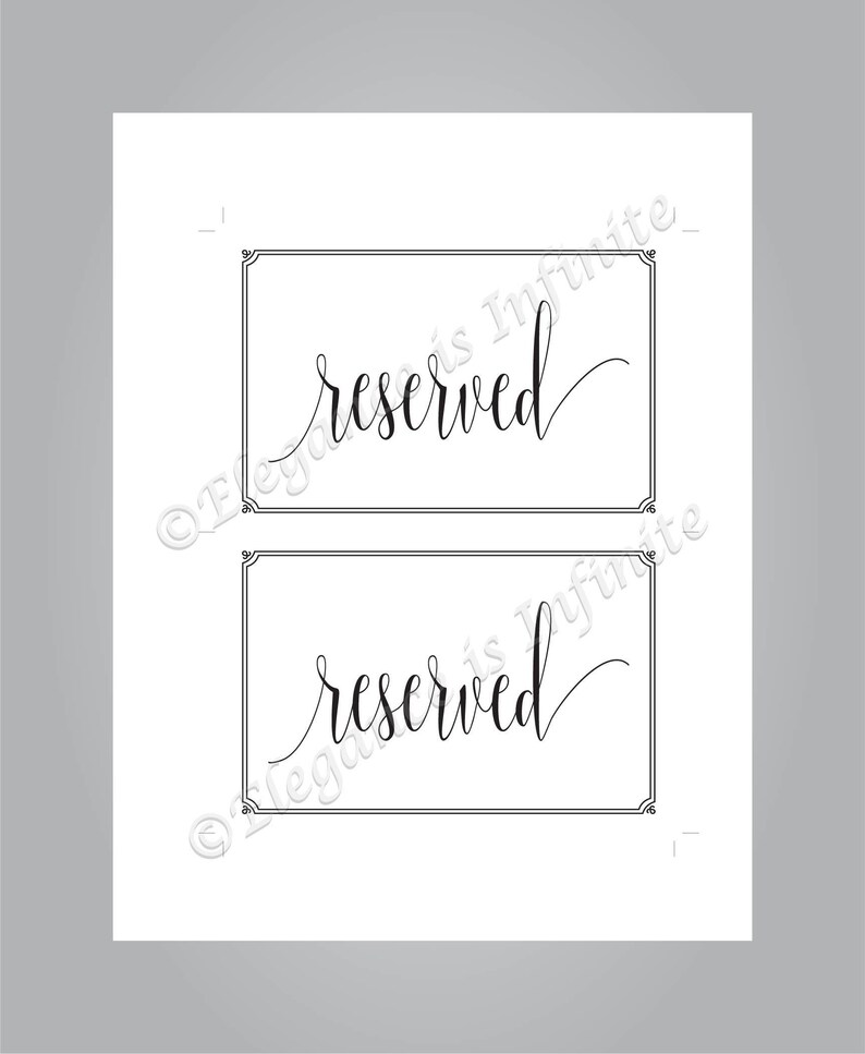 Template Reserved Seating Sign DIY Editable PDF DIY Wedding Reserved Rustic Reserved Sign Instant Download E75L Reserved Table Sign