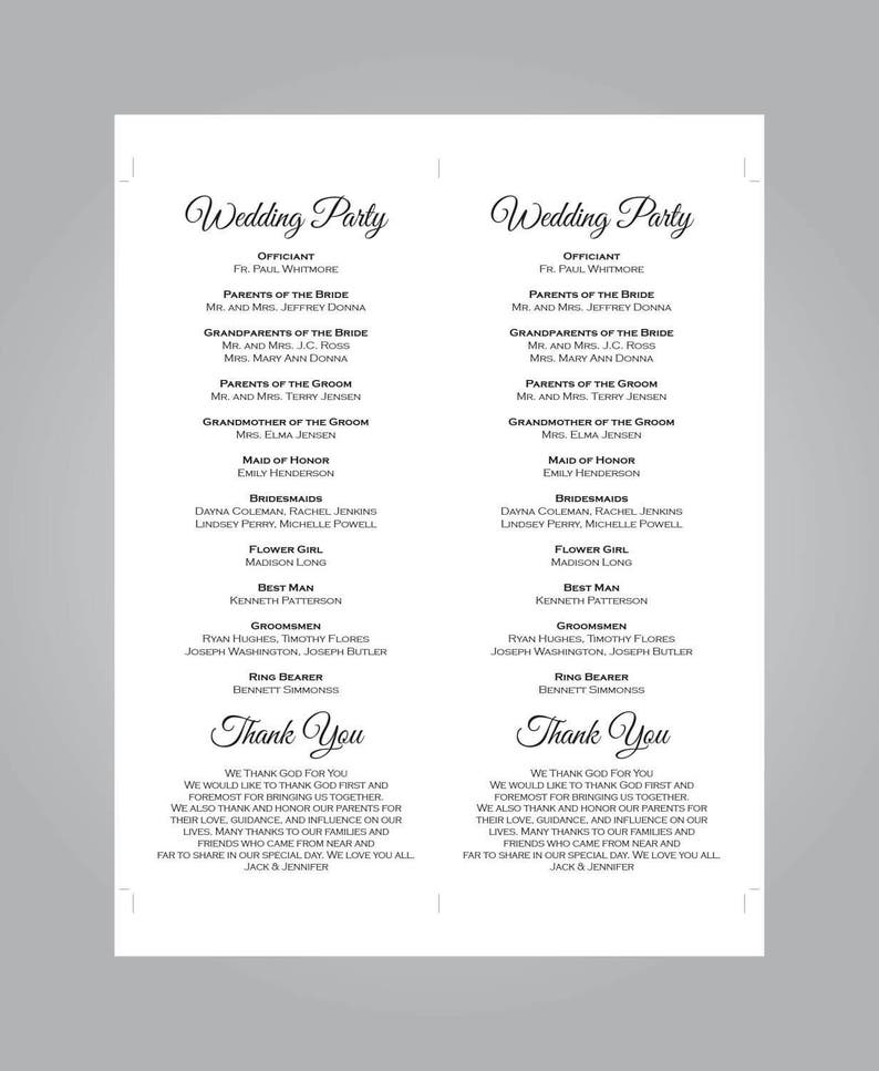 Wedding Ceremony The Best Day Ever EDITABLE PDF Instant Download E126A Wedding Program Kraft Program Digital Template DIY Printable