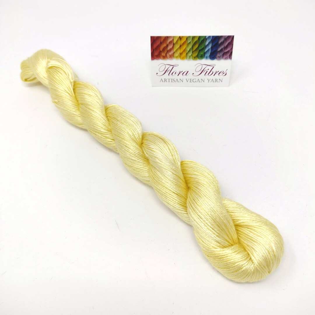 DK Weight, Lemon Yellow, Tencel Yarn, Naturally Dyed Vegan Yarn, for