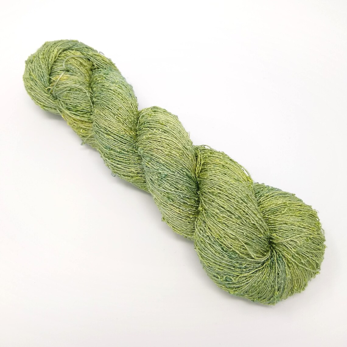 Naturally dyed grass green lace weight abaca banana yarn Etsy