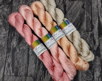 DK weight Tencel yarn set, naturally dyed vegan yarn, for knitting crochet weaving, UK.