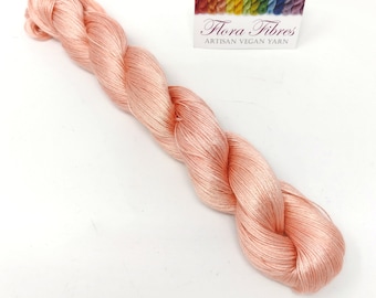 Peachy orange, 4ply (fingering weight) Tencel yarn, naturally dyed vegan yarn, for knitting crochet weaving, UK. Batch 252.