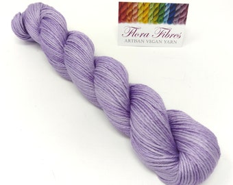 Lilac purple, aran/worsted weight Pima cotton yarn, naturally dyed vegan yarn, for knitting crochet weaving UK. Batch 25.