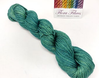 Emerald green, aran/worsted weight Pima cotton yarn, naturally dyed vegan yarn, for knitting crochet weaving UK. Batch 24.