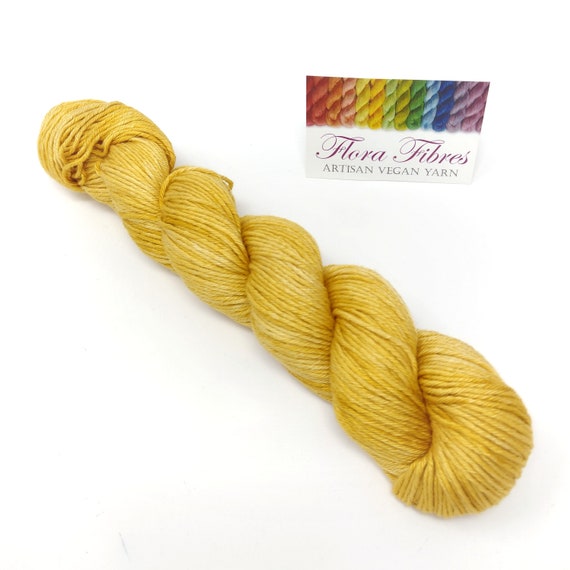 Golden Yellow, Aran/worsted Weight Pima Cotton Yarn, Naturally Dyed Vegan  Yarn, for Knitting Crochet Weaving UK. Batch 11. 