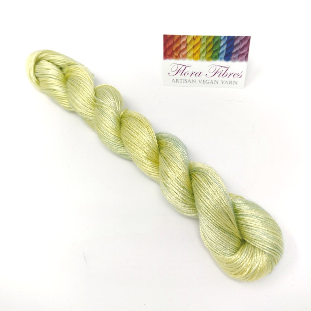 DK Weight, Lime Green, Tencel Yarn, Naturally Dyed Vegan Yarn, for