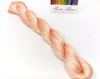 Peachy orange, 4ply (fingering weight) Tencel yarn, naturally dyed vegan yarn, for knitting crochet weaving, UK. Batch 236.