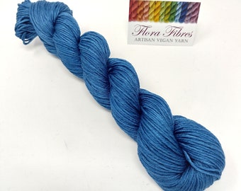 Indigo blue, aran/worsted weight Pima cotton yarn, naturally dyed vegan yarn, for knitting crochet weaving UK. Batch 22.