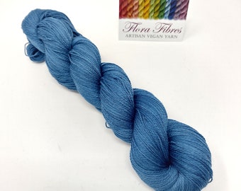 Indigo blue, lace weight Pima cotton yarn, naturally dyed vegan yarn, for knitting crochet weaving UK. Batch 7.