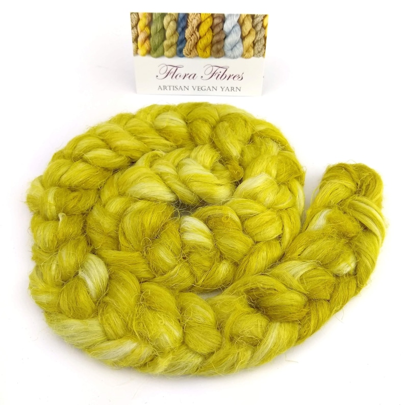 UK for spinning or needle felting 50g vegan Botanically dyed flax spinning fibre