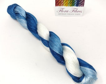 Ombre blue, 4ply (fingering weight) Tencel yarn, naturally dyed vegan yarn, for knitting crochet weaving, UK. Batch 248.