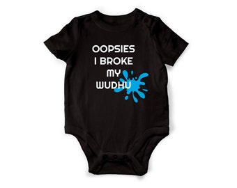 Wudhu Short Sleeve Black Muslim Baby Boy Grow