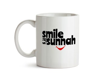 Smile It's Sunnah White 11oz or 320 ml Coffee or Tea Mug make a great Islamic Gift