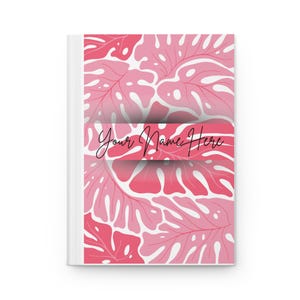 Matte Hardcover Journal, Bold Pink Tropical Floral Diary for Writing, Drawing, Planning - Cute Notebook, Travel Journal, Bullet Journal,