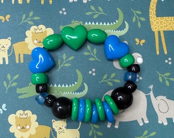Blau Grün Chunky Kandi Armband