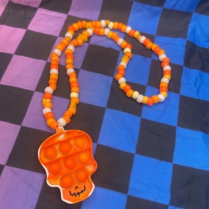 Skull Pop-it Kandi Necklace